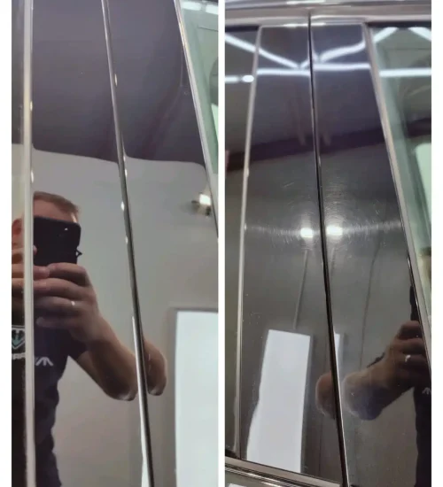 Hoogglans lak met reflectie na polijstbehandeling in Heerhugowaard