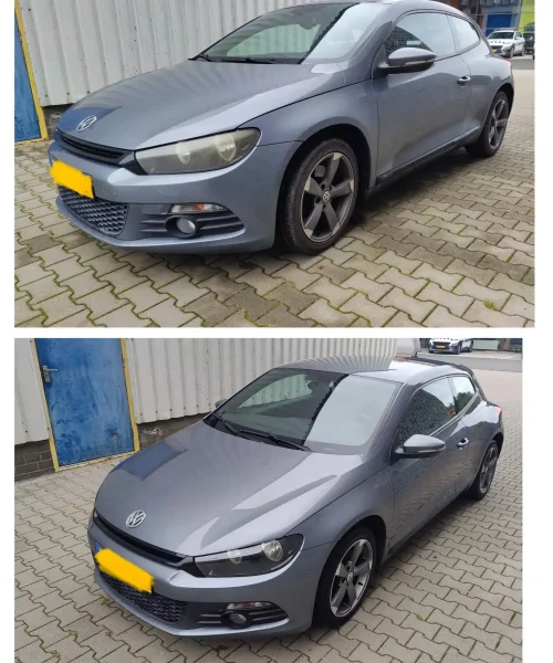 Glanzende lak en schone velgen na exterieurbehandeling in Heerhugowaard